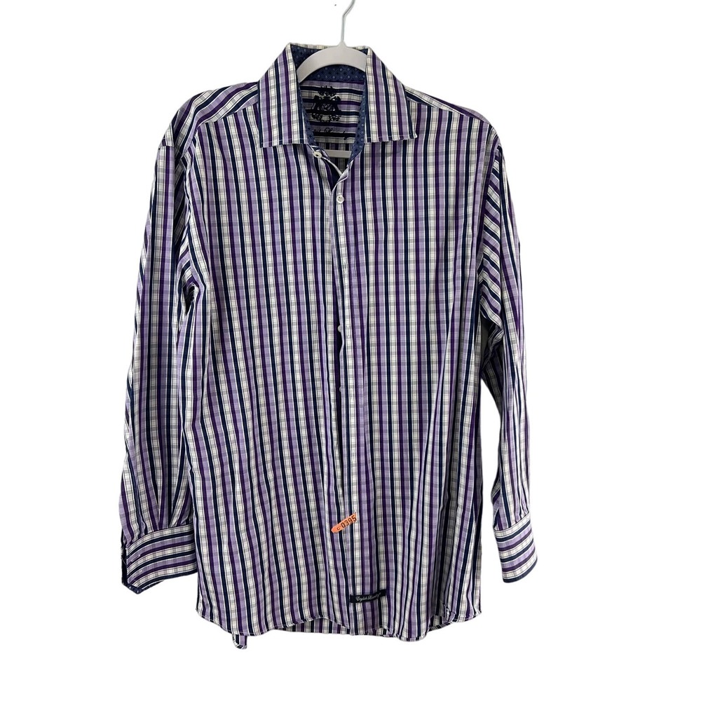 English Laundry Christopher Wicks Mens  Shirt 100% Cotton Flip Cuff Sz 16